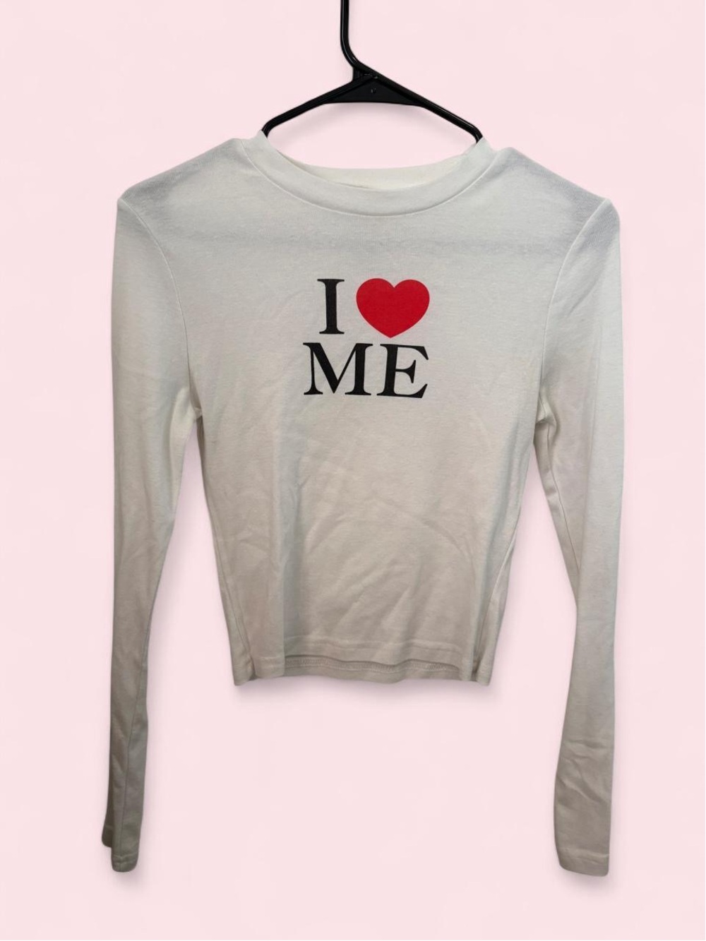 I Heart Me White Long-Sleeve Graphic Tee